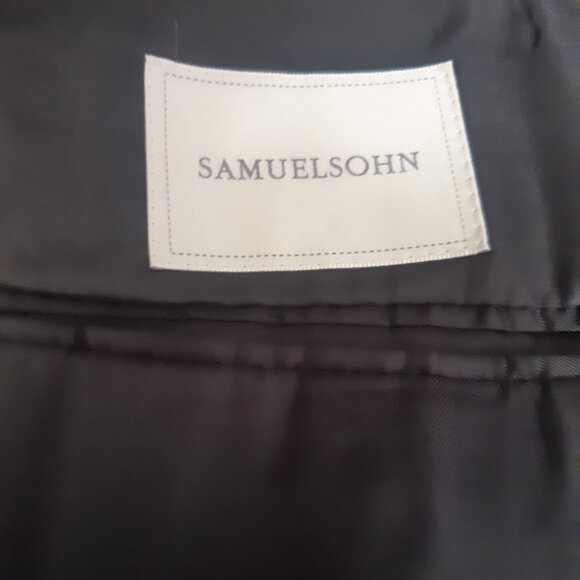 Samuelsohn SZ 46L Columbo 100% Cashmere Black Men's Gable Blazer Jacket - Picture 8 of 14